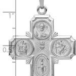 14k White Gold Four Way Medal Pendant