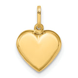14K Polished 3-D Puffed Heart Pendant