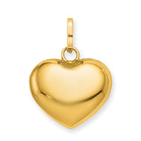 14K Polished 3-D Puffed Heart Pendant