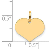 14K Polished Heart Shaped Disc Pendant