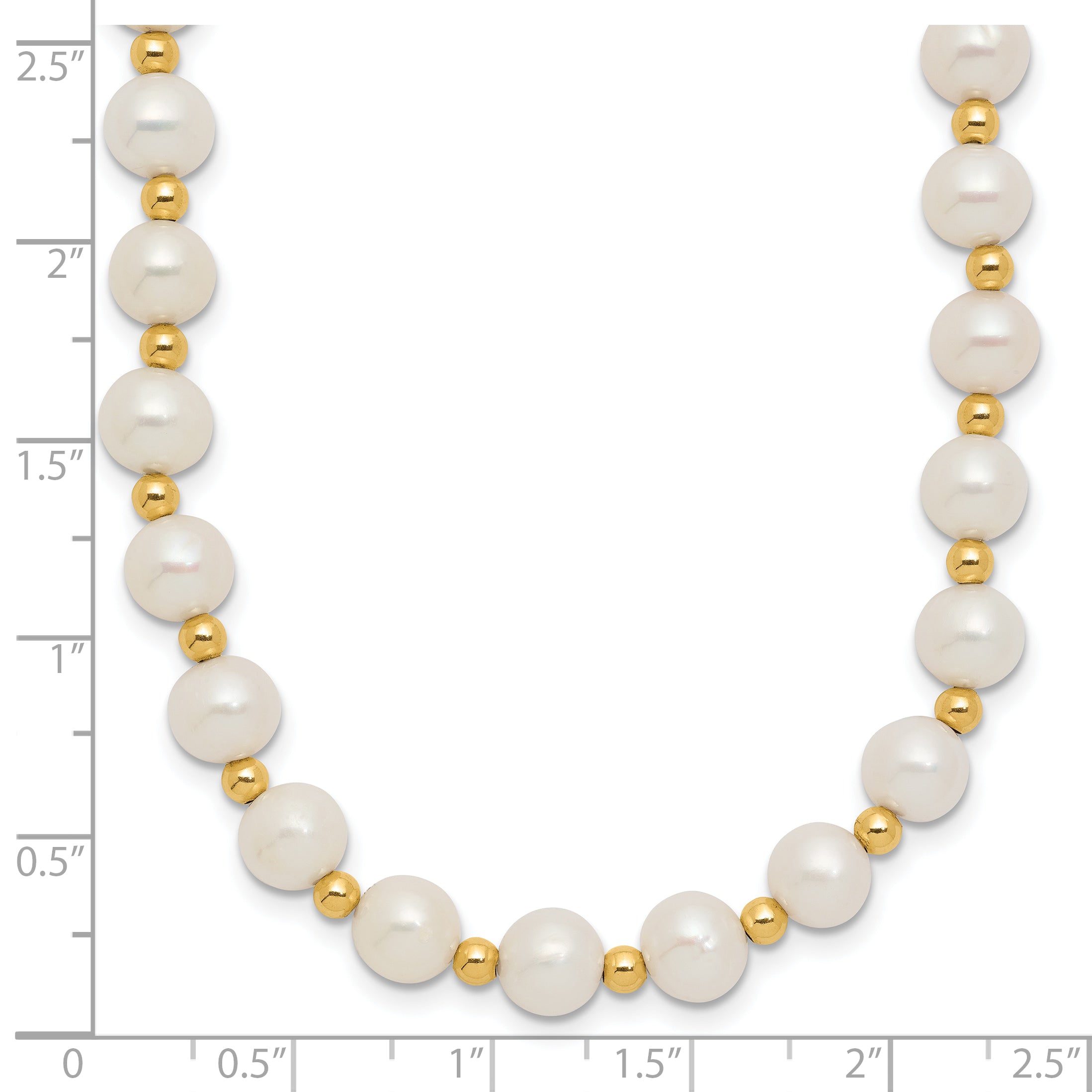 14K 6-7mm White Near Round FW Cultured Pearl Bead Necklace