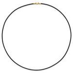 14k 1.5mm 18in Black Leather Cord Necklace