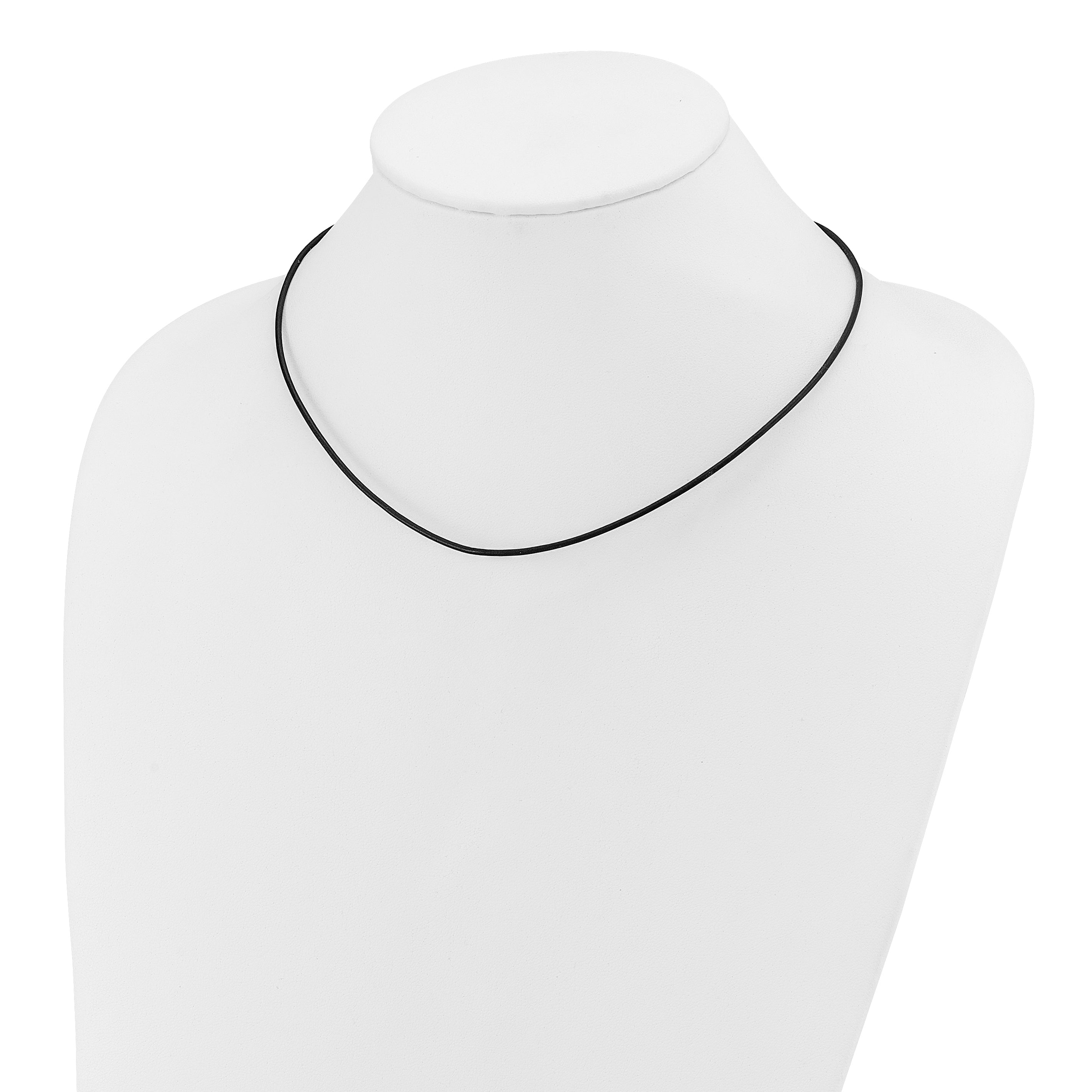 14k 1.5mm 20in Black Leather Cord Necklace