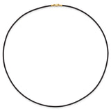 14k 1.5mm 20in Black Leather Cord Necklace