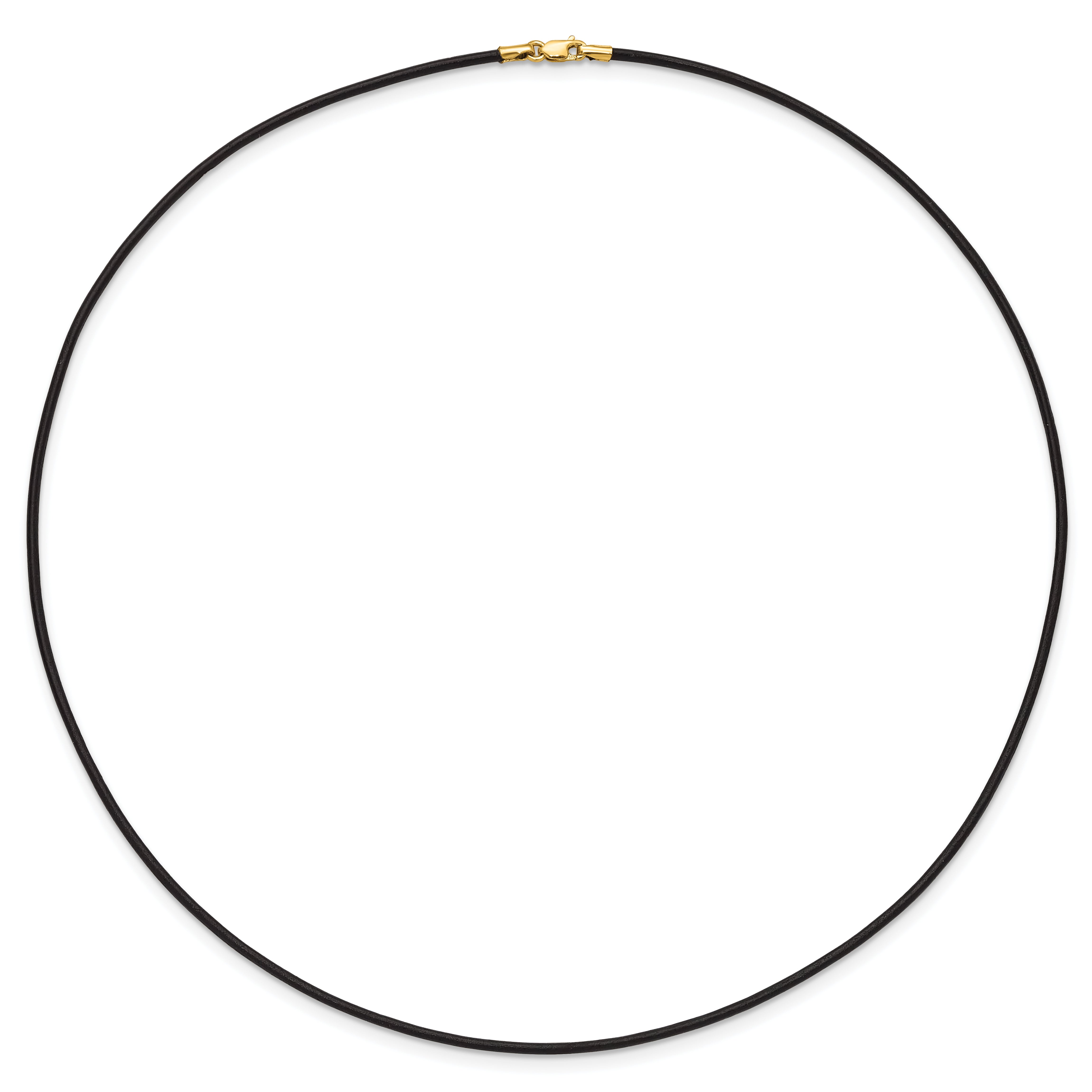 14k 1.5mm 20in Black Leather Cord Necklace
