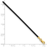 14k 1.5mm 20in Black Leather Cord Necklace