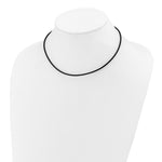 14k 2mm 16in Black Leather Cord Necklace