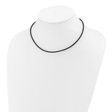 14k 2mm 16in Black Leather Cord Necklace