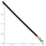 14k White Gold 2mm 18in Black Leather Cord Necklace
