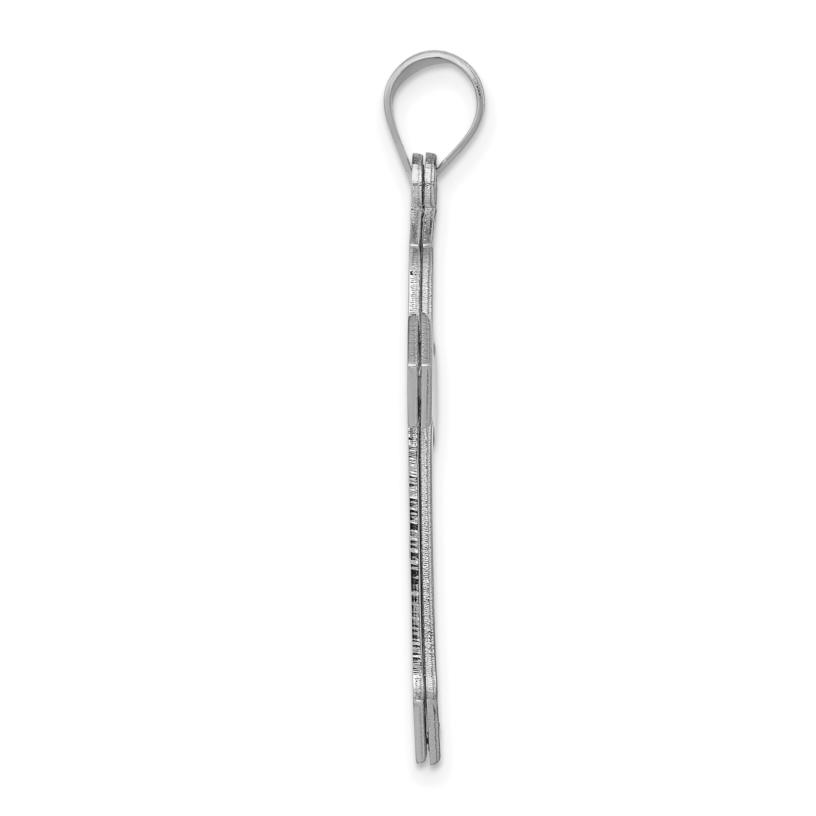 14k White Gold Passion Cross Pendant
