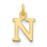 14ky Cutout Letter N Initial Pendant