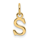14ky Cutout Letter S Initial Pendant