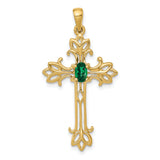 14k 5x3mm Oval Mount St. Helens cross pendant
