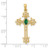 14k 5x3mm Oval Mount St. Helens cross pendant