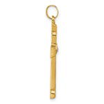 14k Polished and Grooved Hollow Diamond Cross Pendant