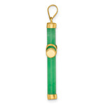 14K Polished Jade X Cross Pendant