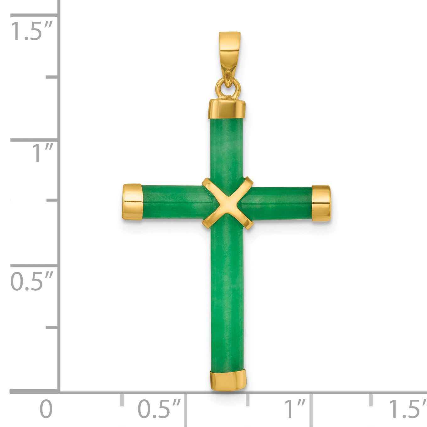 14K Polished Jade X Cross Pendant