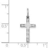 14K White Gold Laser Designed Cross Charm