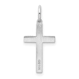 14K White Gold Laser Designed Cross Charm