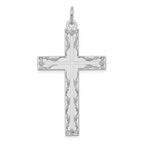 14K White Gold Laser Designed Cross Pendant