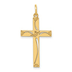 14K Laser Designed Cross Pendant
