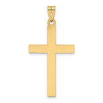 14k Solid Laser Etched Cross Pendant