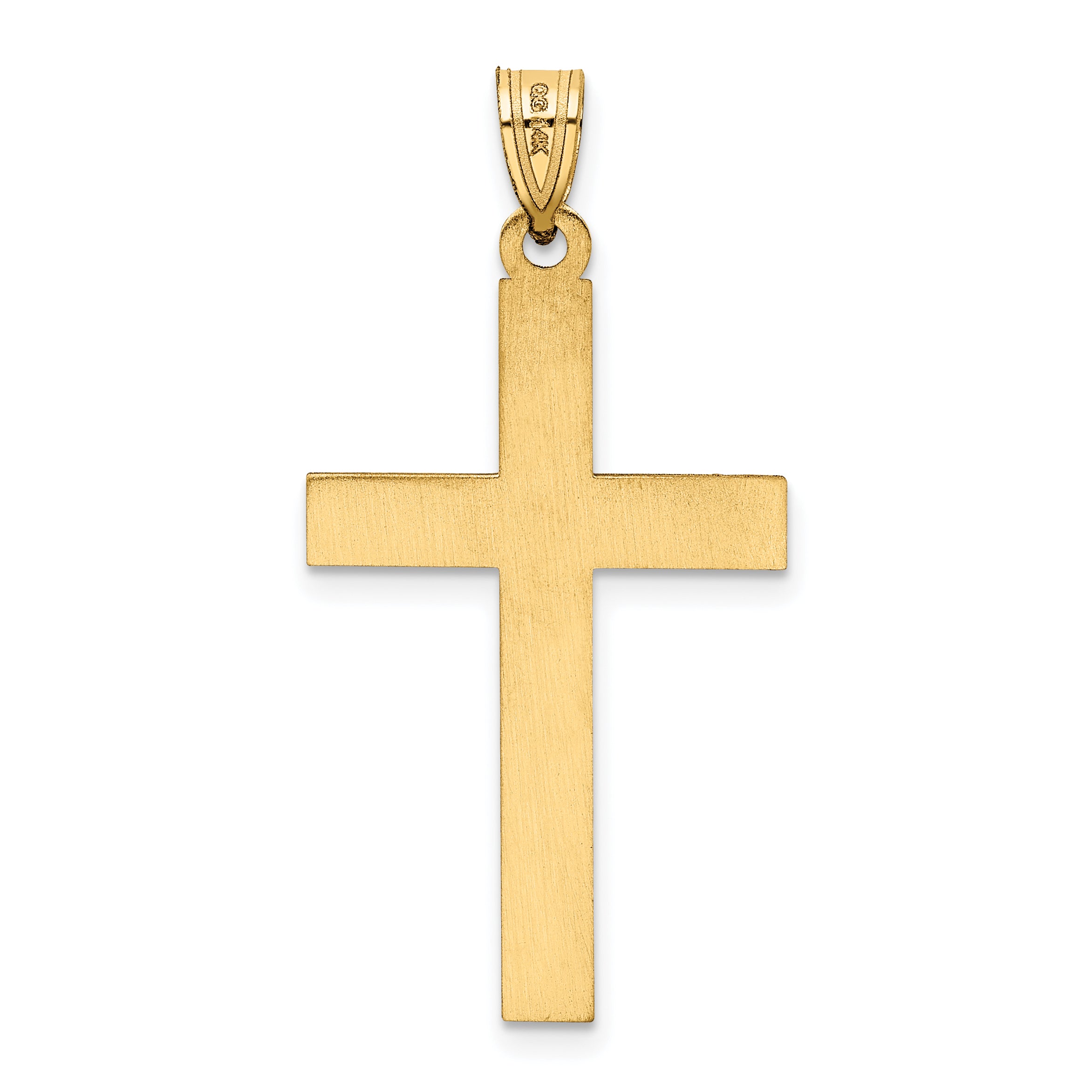 14k Florentine Satin Cross Pendant