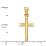 14k Solid Laser Etched Cross Pendant