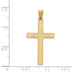 14k Solid Laser Etched Cross Pendant