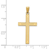 14k Solid Laser Etched Cross Pendant