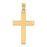 14k Solid Laser Etched Cross Pendant
