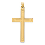 14k Solid Laser Etched Cross Pendant