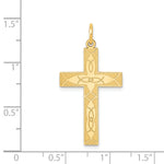 14K Laser Designed Ichthus Cross Pendant