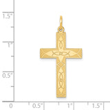 14K Laser Designed Ichthus Cross Pendant