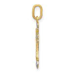 14K w/Rhodium Cross Charm