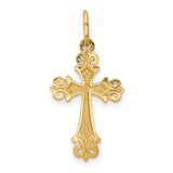 14K w/Rhodium Cross Charm