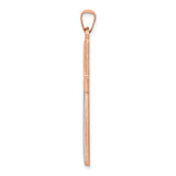 14k Rose Gold Rhodium Cross Pendant