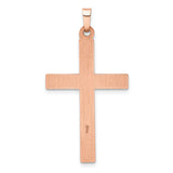 14k Rose Gold Rhodium Cross Pendant