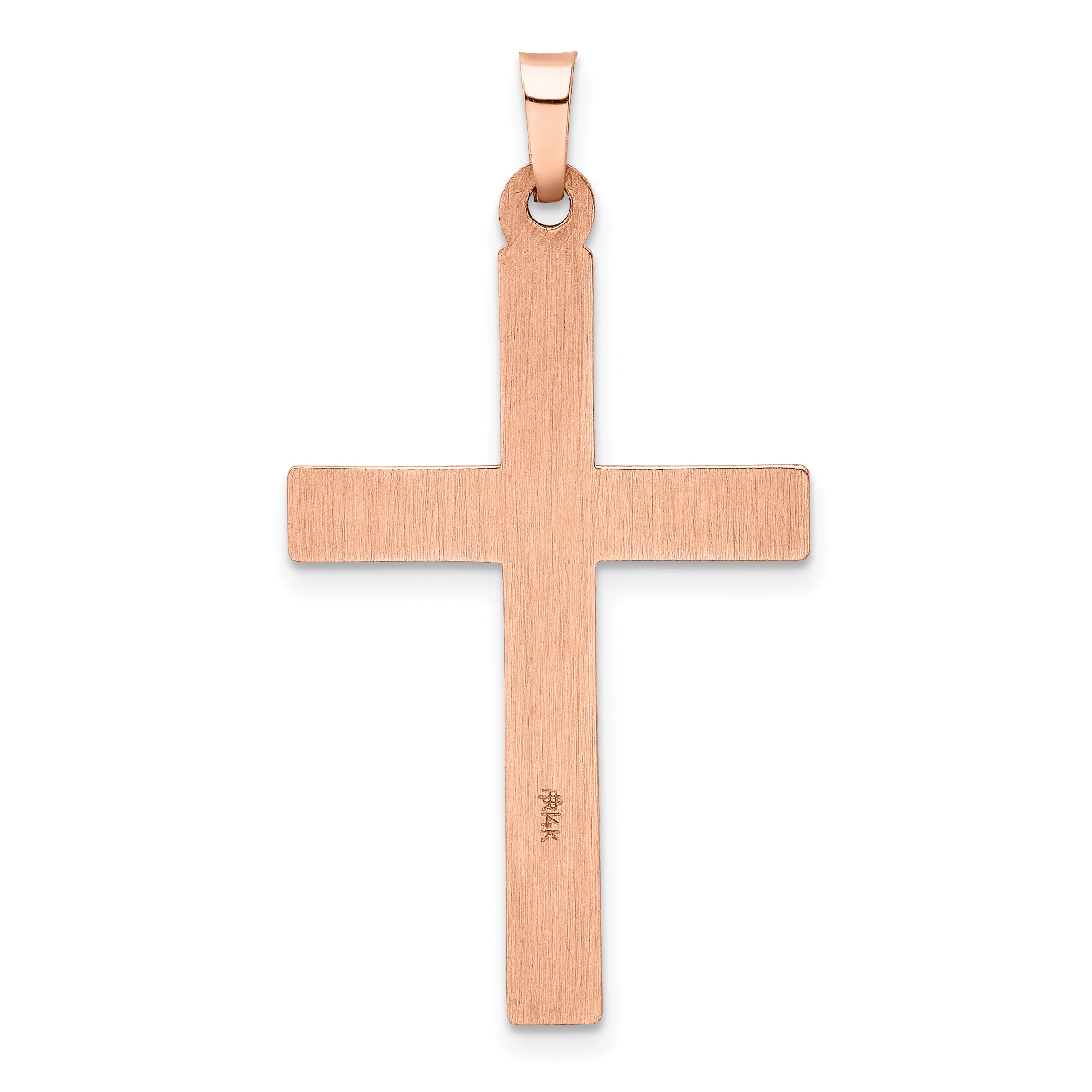 14k Rose Gold Rhodium Cross Pendant