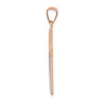 14k Rose Gold Rhodium Hollow Cross Pendant