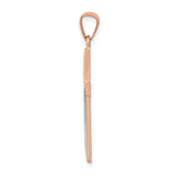 14k Rose Gold Rhodium Hollow Cross Pendant