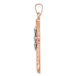 14k Two-tone Diamond Cross Pendant