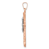 14k Two-tone Diamond Cross Pendant