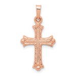 14k Rose Gold Heart Hollow Cross Pendant