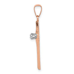 14k Rose Gold Diamond Cross Pendant