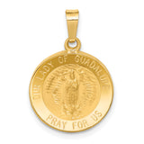 14k Polished and Satin Our Lady Guadalupe Medal Hollow Pendant