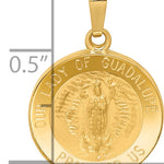 14k Polished and Satin Our Lady Guadalupe Medal Hollow Pendant