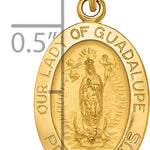 14k Polished and Satin Our Lady of Guadalupe Medal Pendant