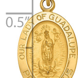 14k Polished and Satin Our Lady of Guadalupe Medal Pendant