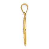 14k Polished and Satin Our Lady Guadalupe Medal Hollow Pendant